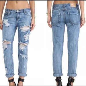 One Teaspoon Awesome Baggies 24 (O) Distressed Jeans Button Fly medium Blue